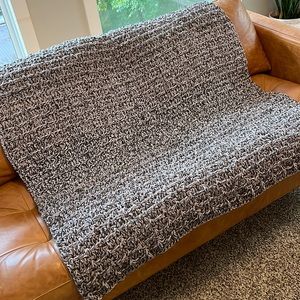 Handmade basket weave afghan throw.